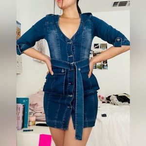 Mini Denim Dress from Fashion Nova